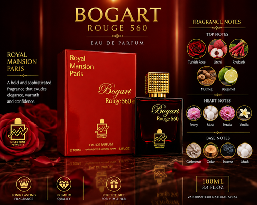Bogart Rouge 560 by Milestone Perfumes Eau de Parfum – 100ml / 3.4 oz – Unisex