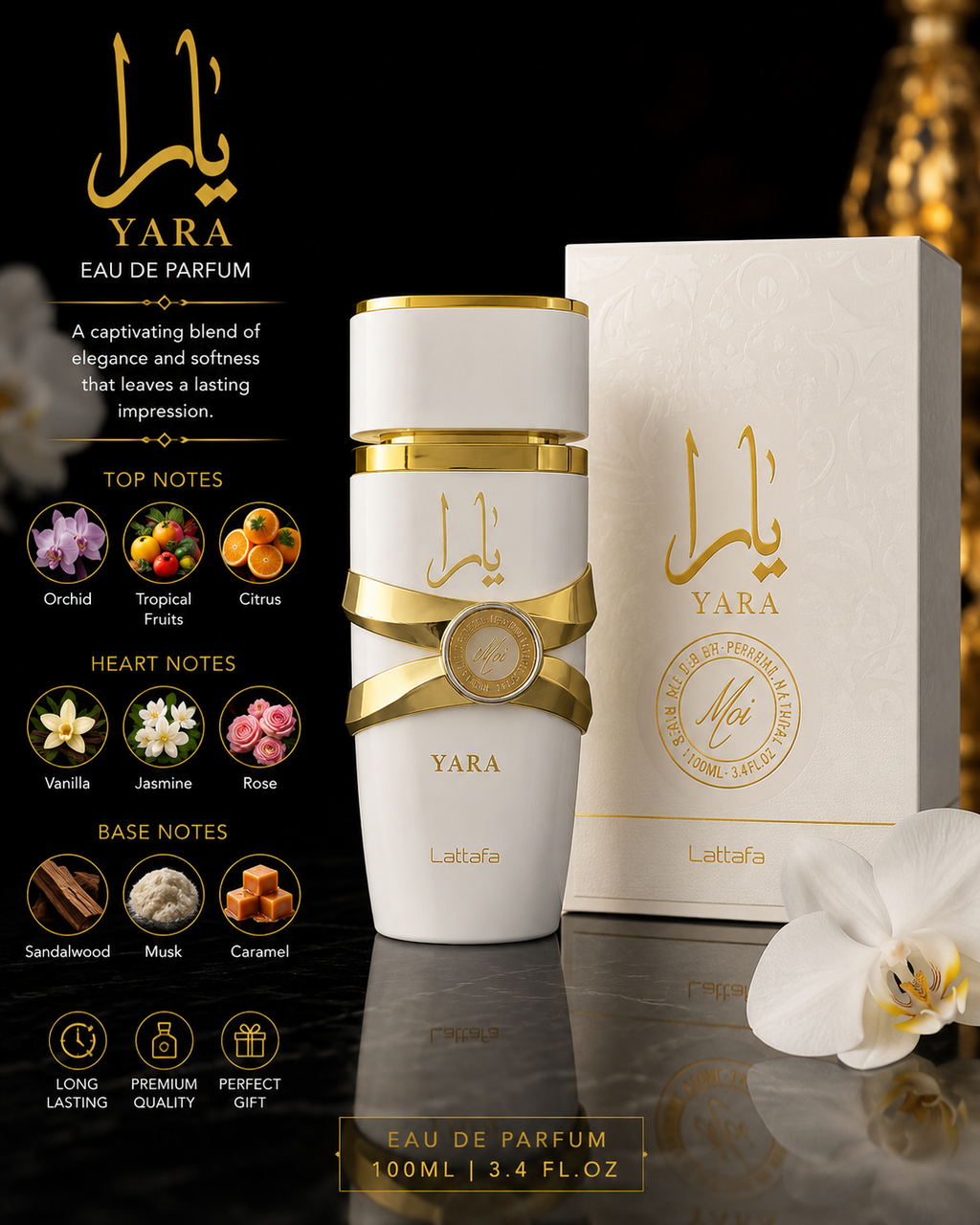 Lattafa Yara Moi Eau de Parfum for Women – 100ml / 3.4 oz