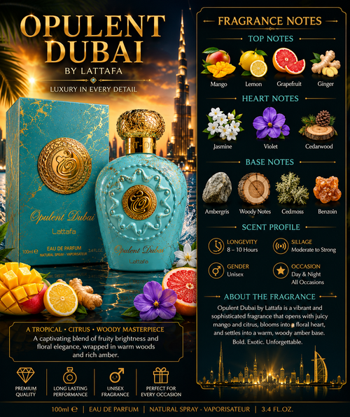 Lattafa Opulent Dubai Eau de Parfum – 100ml (3.4 oz) | Unisex